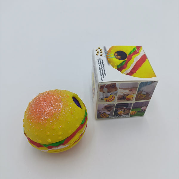 FUYOUJIAN Toy for pets Durable pet interactive food leak ball, hamburger shape