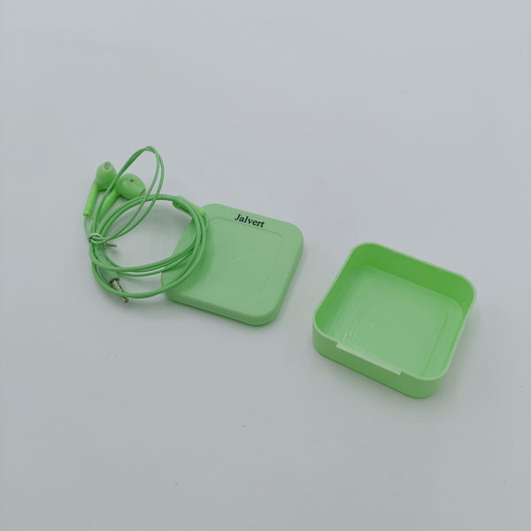 Jalvert Earphones In-Ear Earphones with Storage Case, Wired 3.5mm, Green, 4ft Cable