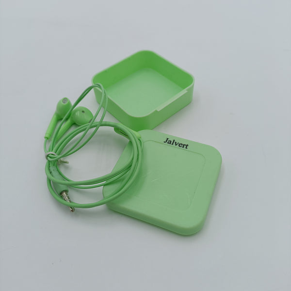 Jalvert Earphones In-Ear Earphones with Storage Case, Wired 3.5mm, Green, 4ft Cable