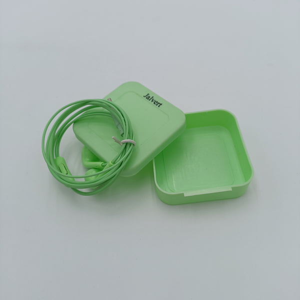 Jalvert Earphones In-Ear Earphones with Storage Case, Wired 3.5mm, Green, 4ft Cable