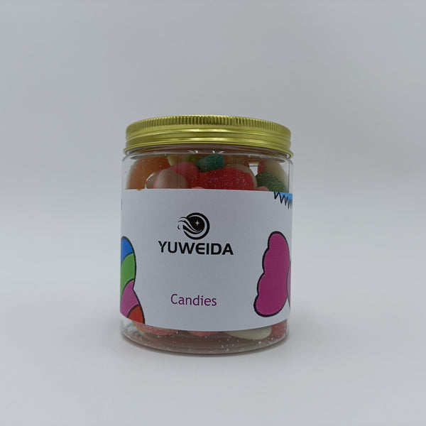 YUWEIDA Candies Assorted Fruit Candies, 200g Glass Jar with Screw Lid