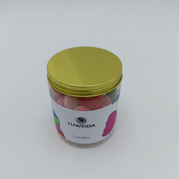 YUWEIDA Candies Assorted Fruit Candies, 200g Glass Jar with Screw Lid