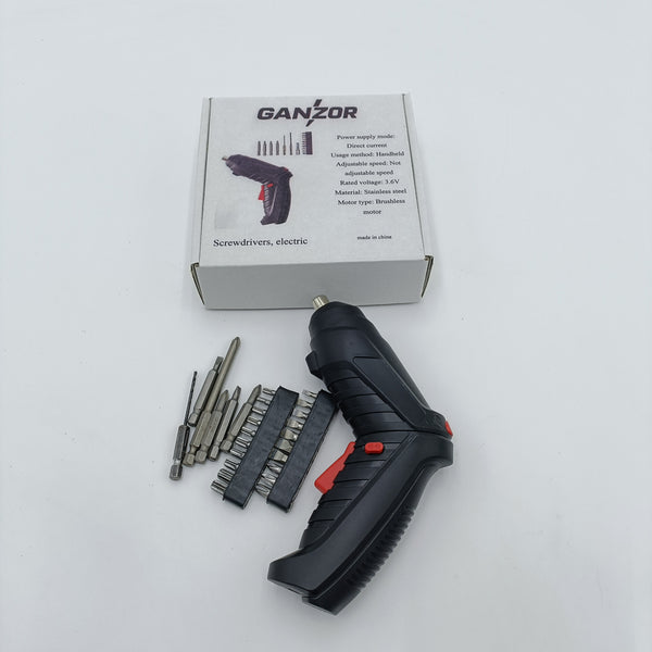 GANZOR Screwdrivers, electric 3.6V Cordless Electric Screwdriver with Stainless Steel Bits