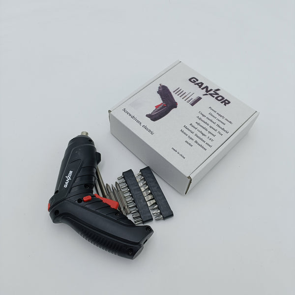 GANZOR Screwdrivers, electric 3.6V Cordless Electric Screwdriver with Stainless Steel Bits