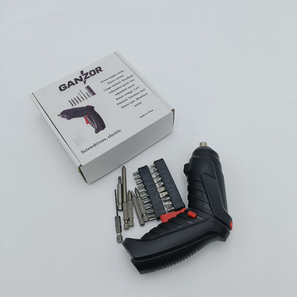 GANZOR Screwdrivers, electric 3.6V Cordless Electric Screwdriver with Stainless Steel Bits