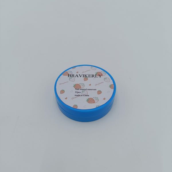 BRAVIKERLY Nail enamel removers Professional Nail Polish Remover, 32Pcs, Blue Container