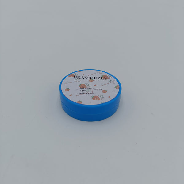 BRAVIKERLY Nail enamel removers Professional Nail Polish Remover, 32Pcs, Blue Container