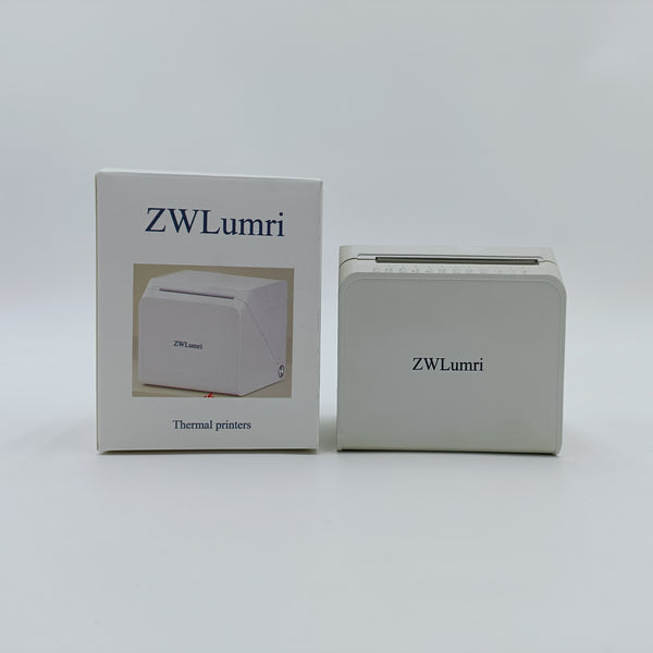 ZWLumri Thermal printers Bluetooth Thermal Label Printer, 203 DPI, 48mm Print Width, 1500mAh Battery, White