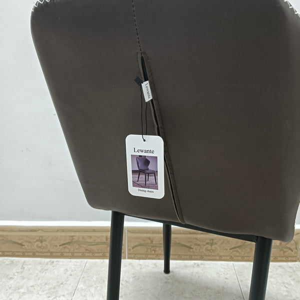 Lewante Dining chairs Modern Dining Chair with Black Metal Legs, Decorative Stitching, Navy Blue