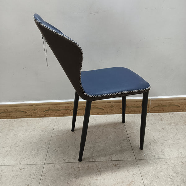 Lewante Dining chairs Modern Dining Chair with Black Metal Legs, Decorative Stitching, Navy Blue