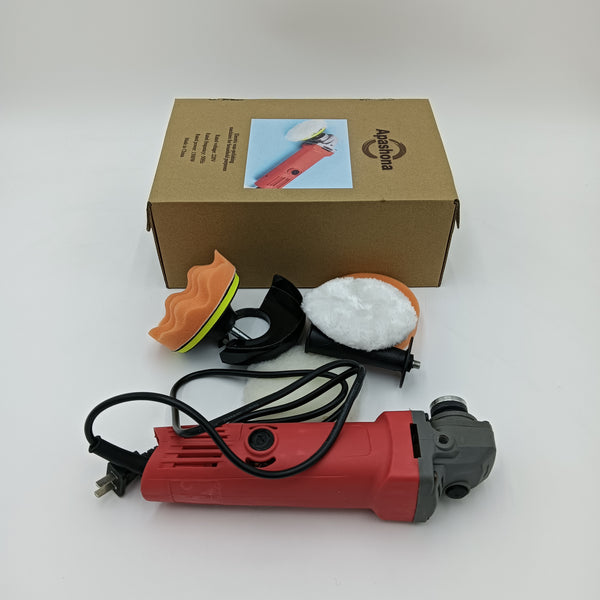 APASHONA Electric wax-polishing machines for household purposes Electric Polisher with Buffing Pads, Red