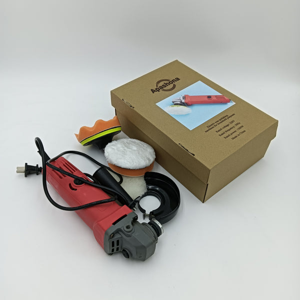 APASHONA Electric wax-polishing machines for household purposes Electric Polisher with Buffing Pads, Red