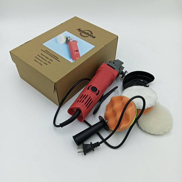 APASHONA Electric wax-polishing machines for household purposes Electric Polisher with Buffing Pads, Red