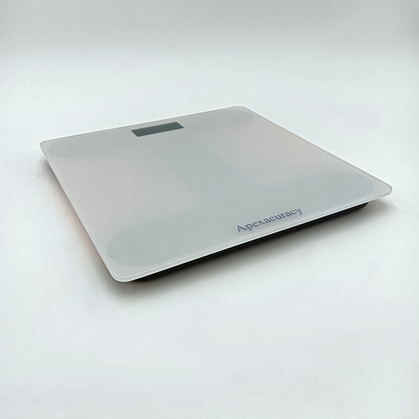 Apexacuracy Weighing scales Tempered Glass Digital Weighing Scale, LCD Display, 400 lb Capacity, White