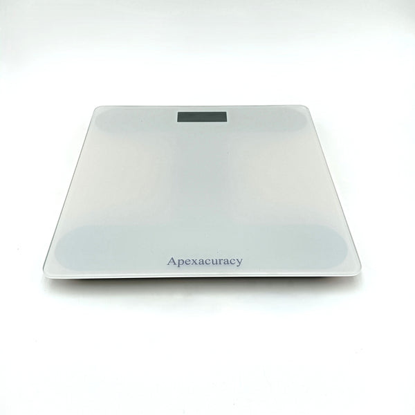 Apexacuracy Weighing scales Tempered Glass Digital Weighing Scale, LCD Display, 400 lb Capacity, White
