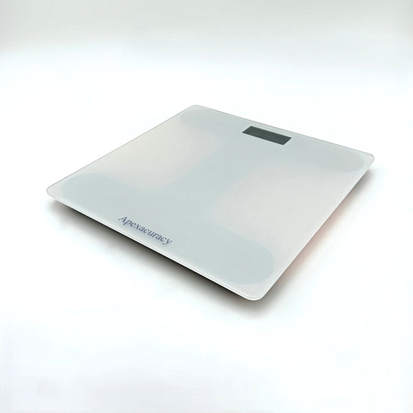 Apexacuracy Weighing scales Tempered Glass Digital Weighing Scale, LCD Display, 400 lb Capacity, White