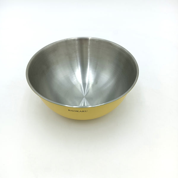 BAOKARU Mixing bowls Stainless Steel Mixing Bowl, Yellow Exterior, Non-slip Base
