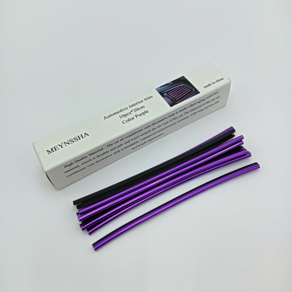 MEYNSSHA Automotive interior trim Purple PVC Interior Decorative Strips, 20cm, 10 Pieces