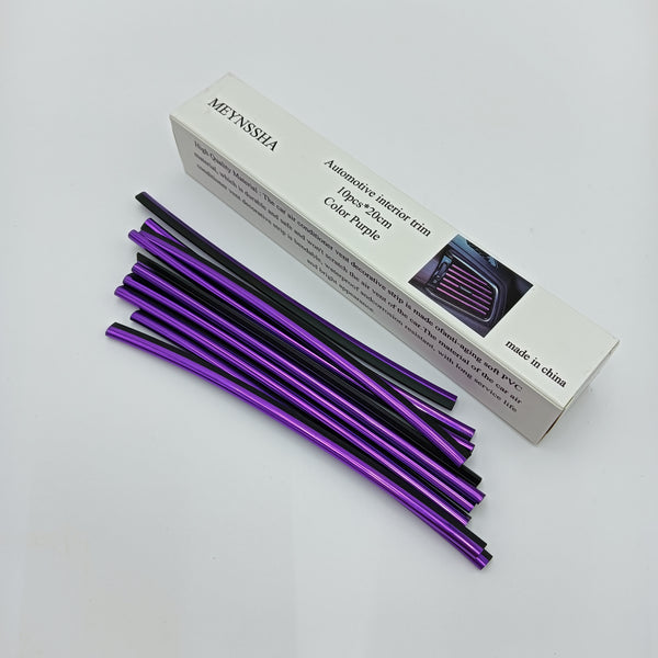 MEYNSSHA Automotive interior trim Purple PVC Interior Decorative Strips, 20cm, 10 Pieces