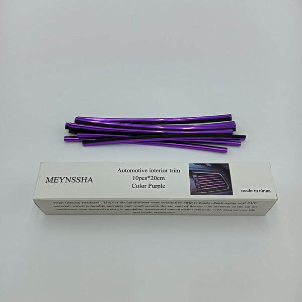 MEYNSSHA Automotive interior trim Purple PVC Interior Decorative Strips, 20cm, 10 Pieces
