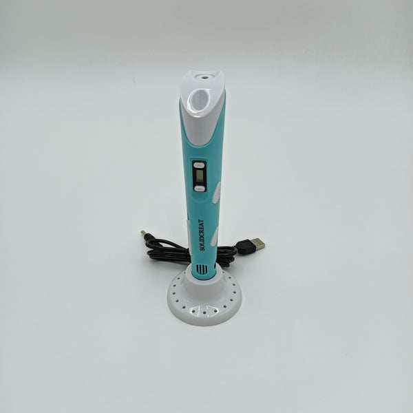 SOLIDCREAT 3D printing pens Turquoise and White 3D Printing Pen, USB-Powered Digital Display