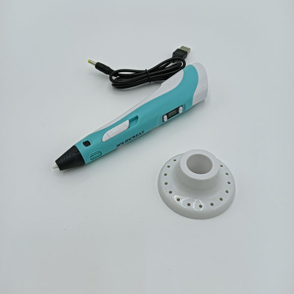 SOLIDCREAT 3D printing pens Turquoise and White 3D Printing Pen, USB-Powered Digital Display