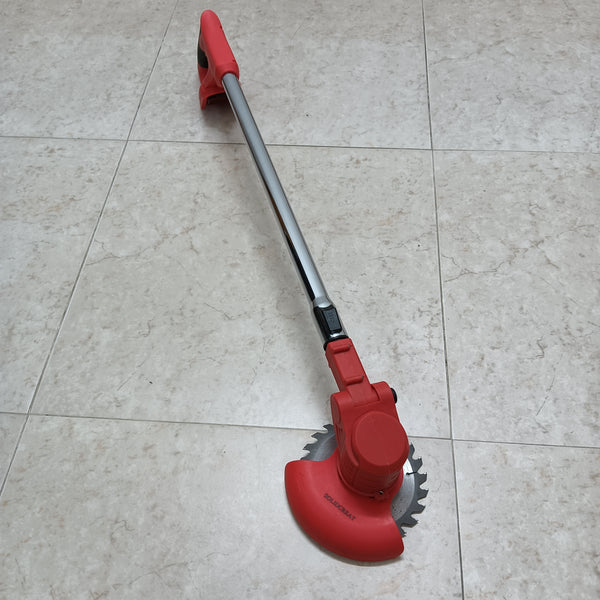 SOLIDCREAT Weeding machines Garden Weed Removal Tool with Circular Blade, Red Steel Construction