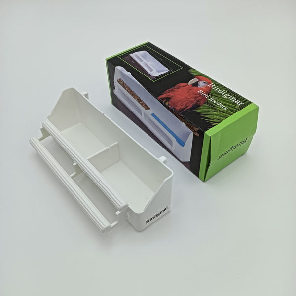 Birdigmar Bird feeders White Plastic Dual Compartment Bird Feeder