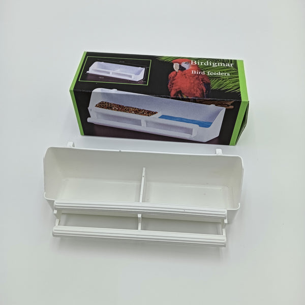 Birdigmar Bird feeders White Plastic Dual Compartment Bird Feeder