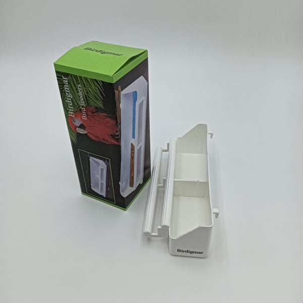 Birdigmar Bird feeders White Plastic Dual Compartment Bird Feeder