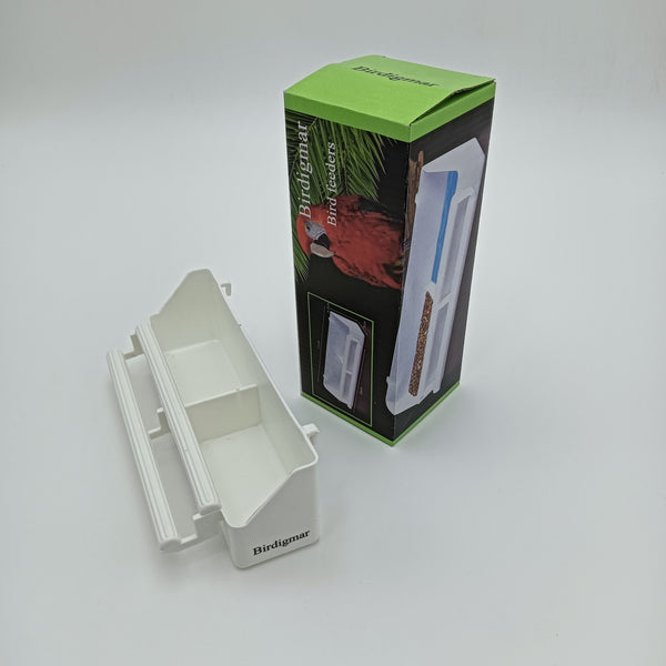Birdigmar Bird feeders White Plastic Dual Compartment Bird Feeder