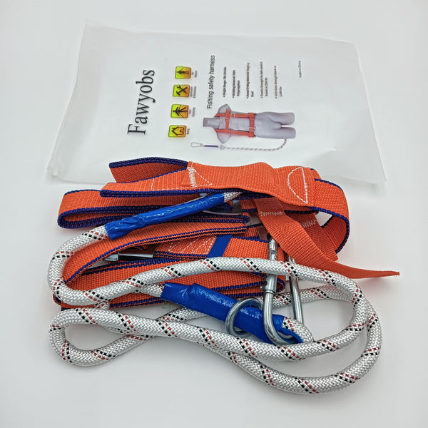 Fawyobs Fishing safety harness Durable Polypropylene Fishing Safety Harness, Orange and Blue