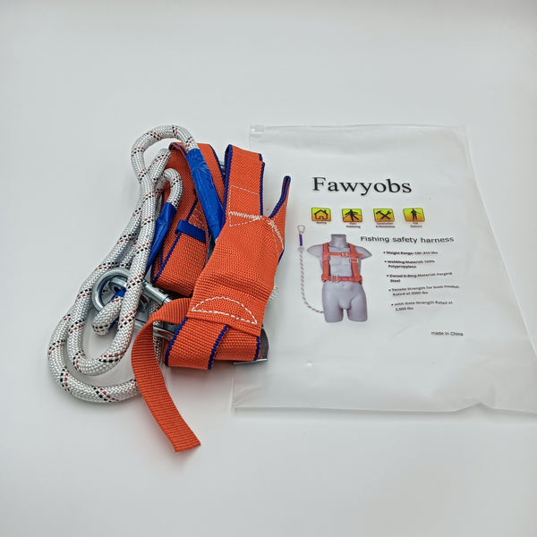 Fawyobs Fishing safety harness Durable Polypropylene Fishing Safety Harness, Orange and Blue