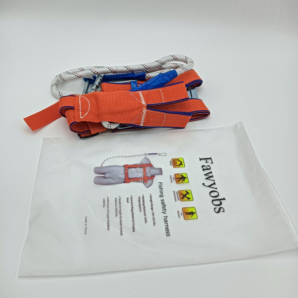 Fawyobs Fishing safety harness Durable Polypropylene Fishing Safety Harness, Orange and Blue