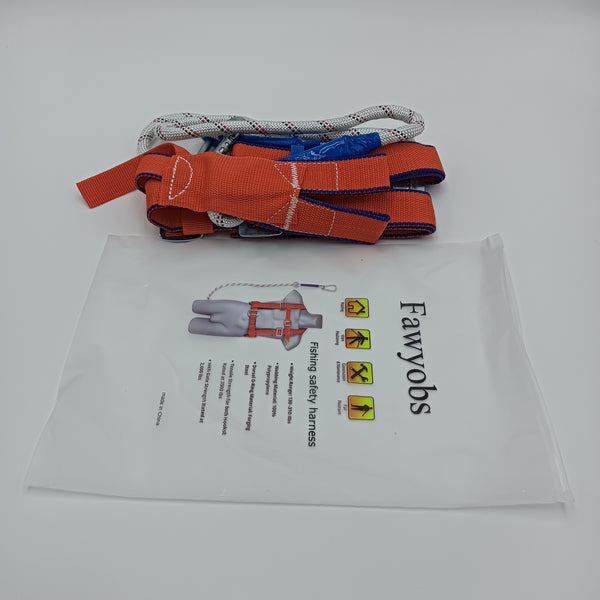Fawyobs Fishing safety harness Durable Polypropylene Fishing Safety Harness, Orange and Blue