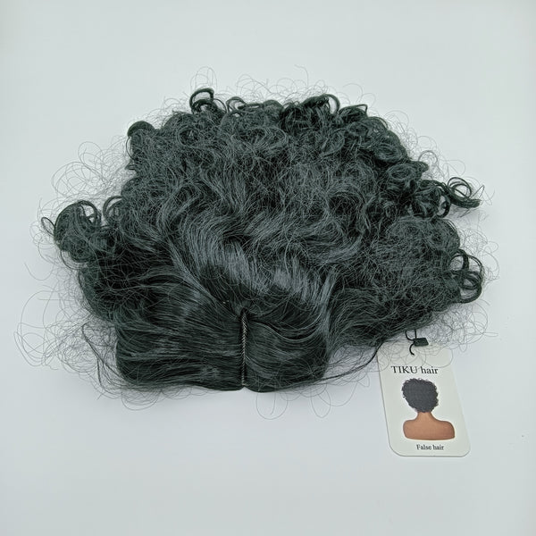 TIKU hair False hair Lightweight and Easy to Wear Synthetic Curly Hair Wig, Black