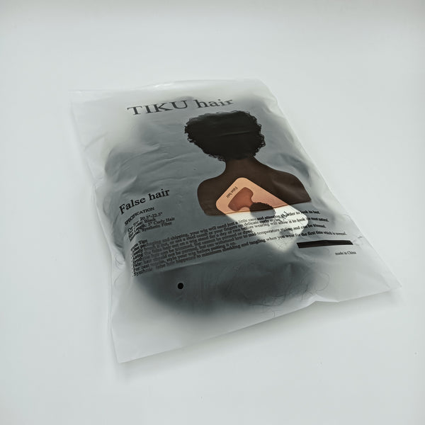 TIKU hair False hair Lightweight and Easy to Wear Synthetic Curly Hair Wig, Black