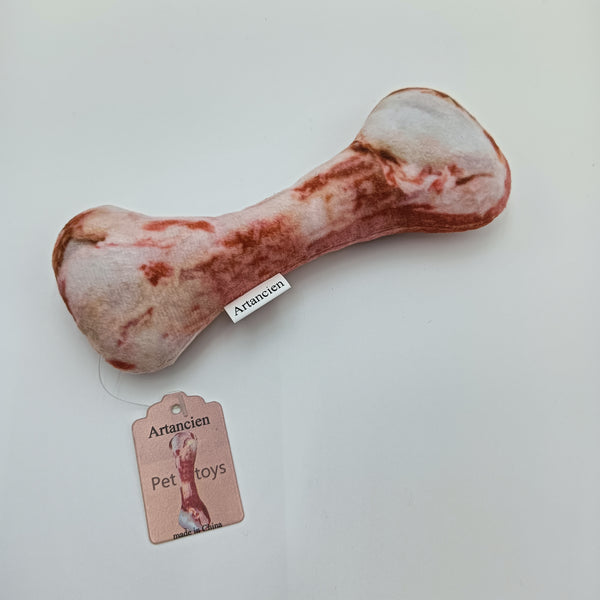 Artancien Pet toys Bone Shape Plush Dog Toy, Soft Stuffed Pet Chew Toy