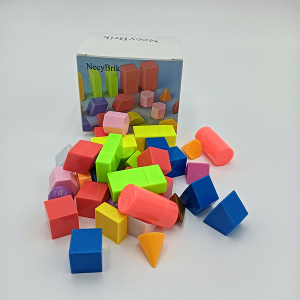 NecyBrik Toy construction blocks 33 Colorful ABS Building Blocks, Geometric Shapes