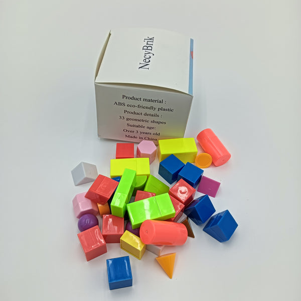 NecyBrik Toy construction blocks 33 Colorful ABS Building Blocks, Geometric Shapes