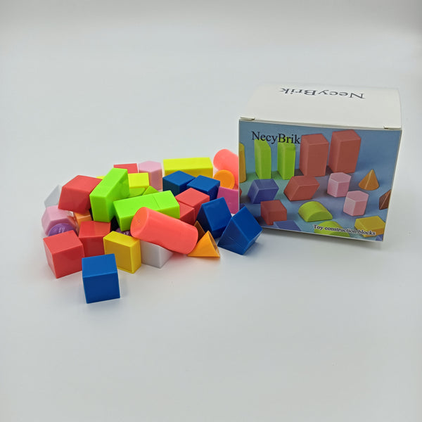NecyBrik Toy construction blocks 33 Colorful ABS Building Blocks, Geometric Shapes