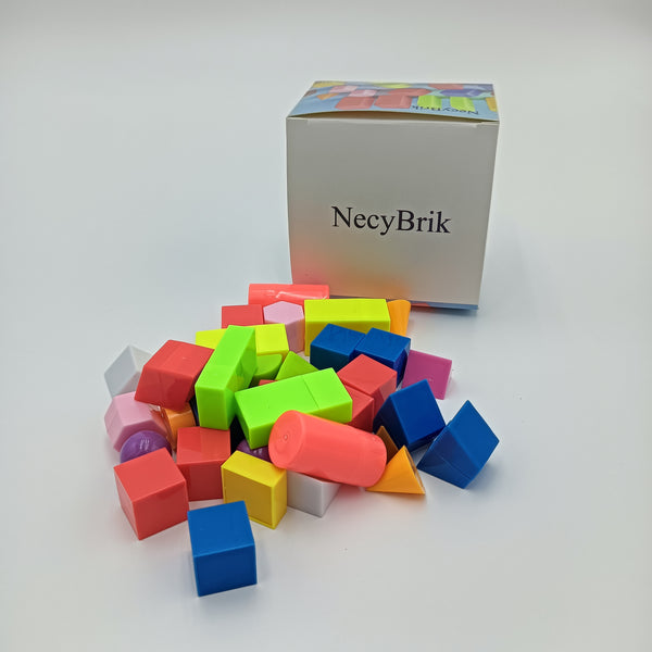 NecyBrik Toy construction blocks 33 Colorful ABS Building Blocks, Geometric Shapes