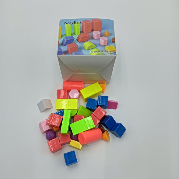 NecyBrik Toy construction blocks 33 Colorful ABS Building Blocks, Geometric Shapes