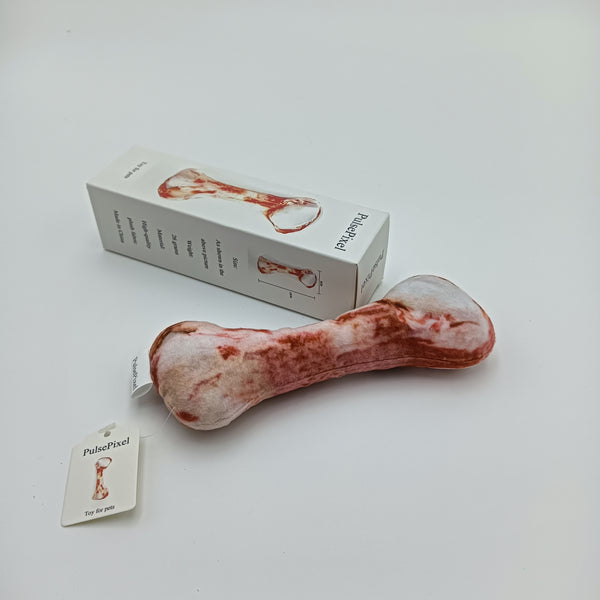 PulsePixel Toy for pets Realistic Bone-Shaped Plush Pet Toy, Indoor Play Training Accessory
