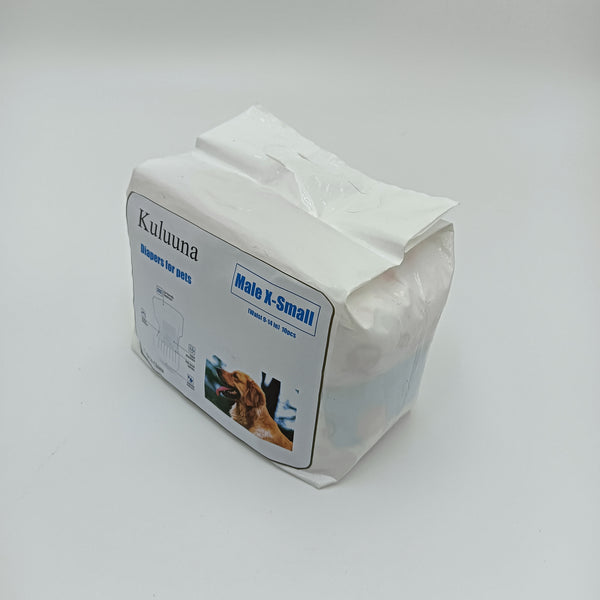 Kuluuna Diapers for pets Comfortable  Dog Diapers, X-Small (Waist 9-14 in), 10 Count