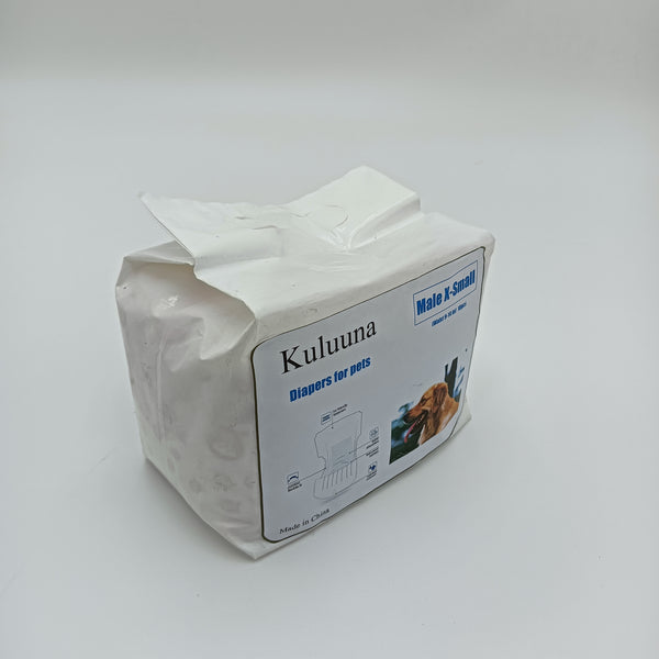 Kuluuna Diapers for pets Comfortable  Dog Diapers, X-Small (Waist 9-14 in), 10 Count