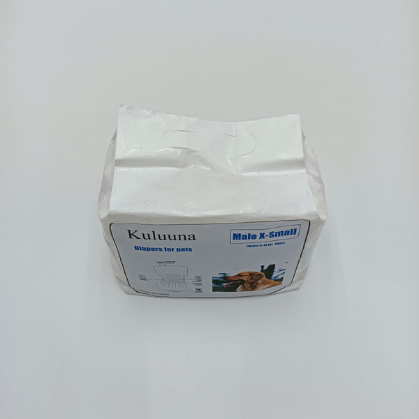 Kuluuna Diapers for pets Comfortable  Dog Diapers, X-Small (Waist 9-14 in), 10 Count
