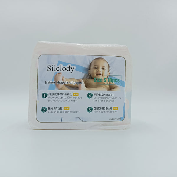 Silclody Babies' diapers of paper Newborn Disposable Diapers, Size S (4-8kg), 10 Count