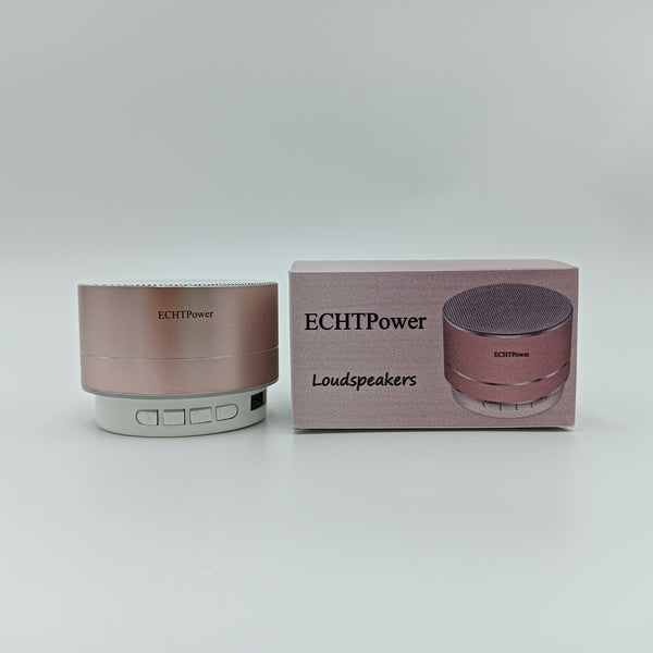 ECHTPower Loudspeakers Portable Metal Wireless Mini Speaker, Rose Gold, 7x7x4.8cm, Rechargeable