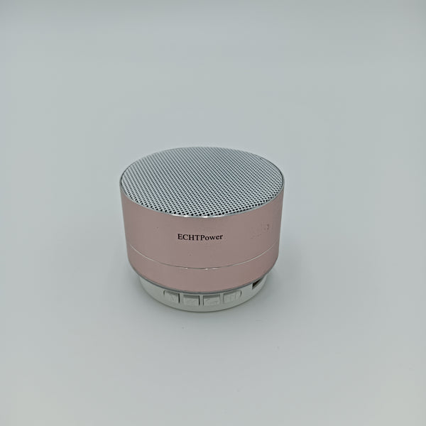 ECHTPower Loudspeakers Portable Metal Wireless Mini Speaker, Rose Gold, 7x7x4.8cm, Rechargeable
